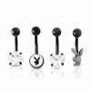 Cheap ✨ Multi-Pack CZ Playboy Bunny Belly Rings 4 Pack - 14 Gauge 😀 -Playboy Shop 03940715 a