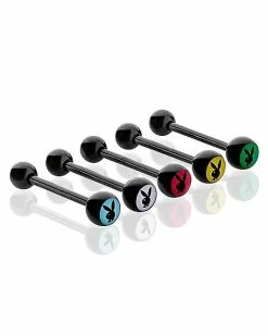 Buy 😍 Multi-Pack Multi-Color Black Playboy Barbells 5 Pack - 14 Gauge 🎉