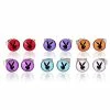 Best deal 🎁 Multi-Pack CZ Multi-Color Playboy Stud Earrings 6 Pair - 20 Gauge 💯 -Playboy Shop 03940806 a