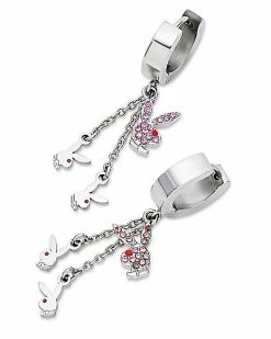 Coupon π CZ Triple Playboy Bunny Hoop Huggie Dangle Earrings - 18 Gauge π 5 Coupon π CZ Triple Playboy Bunny Hoop Huggie Dangle Earrings - 18 Gauge π -Playboy Shop 03940855 b