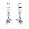 Hot Sale 🧨 CZ Purple Playboy Bunny Hoop Huggie Dangle Earrings - 18 Gauge 🌟 -Playboy Shop 03940863 a