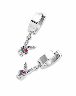 Hot Sale 𧨠CZ Purple Playboy Bunny Hoop Huggie Dangle Earrings - 18 Gauge π 5 Hot Sale 𧨠CZ Purple Playboy Bunny Hoop Huggie Dangle Earrings - 18 Gauge π -Playboy Shop 03940863 b