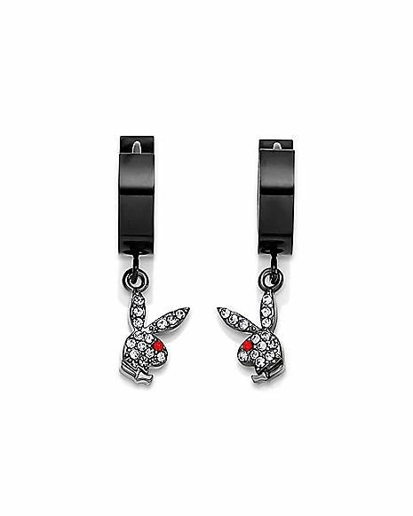 Brand new π CZ Playboy Bunny Hoop Huggie Dangle Earrings - 18 Gauge π 3 Brand new π CZ Playboy Bunny Hoop Huggie Dangle Earrings - 18 Gauge π