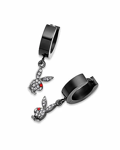 Brand new π CZ Playboy Bunny Hoop Huggie Dangle Earrings - 18 Gauge π 4 Brand new π CZ Playboy Bunny Hoop Huggie Dangle Earrings - 18 Gauge π - Image 2
