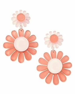 Top 10 😉 Pink '70s Flower Dangle Earrings 🔥