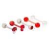 Top 10 ⭐ CZ Red Silvertone Mushroom Barbells and Labrets 5 Pack - 14 Gauge ✨ -Playboy Shop 03943099 a