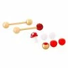 Coupon 🎉 CZ Red Goldtone Mushroom Barbell with Extra Balls 6 Pack - 14 Gauge 🎁 -Playboy Shop 03943149 a