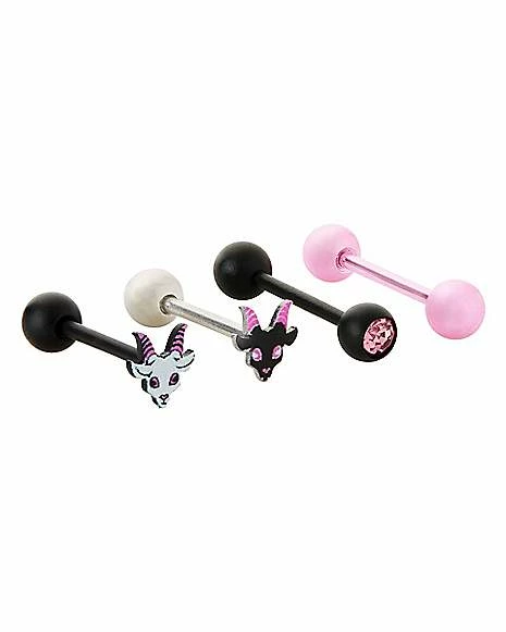 Buy π Multi-Pack CZ Demon Goat Barbells 4 Pack - 14 Gauge π 3 Buy π Multi-Pack CZ Demon Goat Barbells 4 Pack - 14 Gauge π