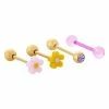 Promo 🛒 Multi-Pack CZ 70s Flower Barbells 4 Pack - 14 Gauge 👍