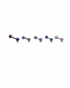 Outlet 😉 Multi-Pack Blue and Oil Slick Barbells 5 Pack - 14 Gauge 😍