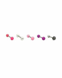 Budget 🎁 Multi-Pack Flower and Pearl-Effect Barbells ❤️