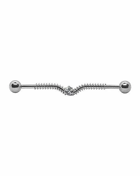 Best Pirce β CZ Spring Coil Industrial Barbell - 14 Gauge π― 3 Best Pirce β CZ Spring Coil Industrial Barbell - 14 Gauge π―