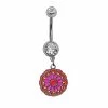Best Pirce 🔔 CZ Colorful Retro Flower Dangle Belly Ring - 14 Gauge 😀 -Playboy Shop 03946225 a