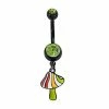 Cheapest 🛒 Green CZ Retro Mushroom Dangle Belly Ring - 14 Gauge 👍 -Playboy Shop 03946233 a