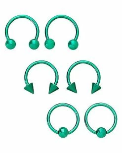 Top 10 🎁 Multi-Pack Teal Captive and Horseshoe Rings 6 Pack - 16 Gauge 😍