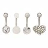 New ❤️ Multi-Pack CZ Heart Belly Rings 4 Pack - 14 Gauge 👏 -Playboy Shop 03947744 a