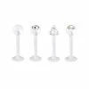 Budget ⭐ Multi-Pack CZ Acrylic Cone Labrets 4 Pack - 16 Gauge ⭐ -Playboy Shop 03947868