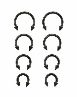 Promo 🎉 Multi-Pack Black Horseshoe Rings - 8 Pack ❤️ -Playboy Shop 03947967 a