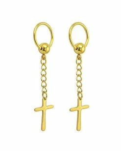 Outlet π Goldtone Cross Dangle Captive Rings - 16 Gauge π― 5 Outlet π Goldtone Cross Dangle Captive Rings - 16 Gauge π― -Playboy Shop 03947975 b