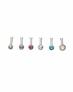 Best reviews of ✔️ Multi-Pack Multi-Color CZ Bone Nose Rings 6 Pack - 20 Gauge 😍