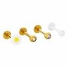 Best reviews of ✨ Multi-Pack CZ Daisy White and Goldtone Labret Lip Rings 4 Pack - 16 Gauge 🌟 -Playboy Shop 03948379 a