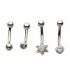 New 👏 Multi-Pack CZ Opal-Effect Sun Curved Barbells 4 Pack - 16 Gauge 🛒 -Playboy Shop 03948551 a