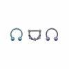 Buy 🌟 Multi-Pack CZ Purple and Blue Star Horseshoe Rings and Clicker Septum Ring 3 Pack - 16 Gauge 🤩 -Playboy Shop 03948726 a