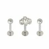 Outlet π Multi-Pack Clear Gem Cluster and Silvertone Labret Lip Rings 3 Pack - 16 Gauge π 2 Outlet π Multi-Pack Clear Gem Cluster and Silvertone Labret Lip Rings 3 Pack - 16 Gauge π -Playboy Shop 03948783 a