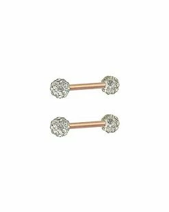 Best reviews of 🌟 CZ Rose Goldtone Titanium Nipple Barbells - 14 Gauge 🎉 -Playboy Shop 03948858 b