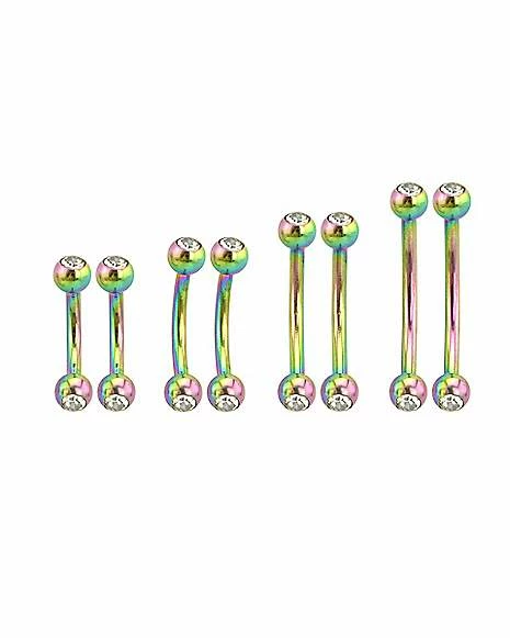 Cheap βοΈ Multi-Pack CZ Metallic Rainbow Curved Barbells 8 Pack - 16 Gauge π₯ 3 Cheap βοΈ Multi-Pack CZ Metallic Rainbow Curved Barbells 8 Pack - 16 Gauge π₯