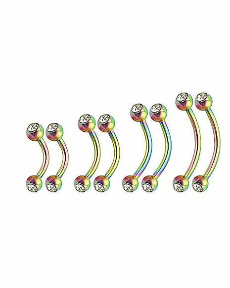 Cheap βοΈ Multi-Pack CZ Metallic Rainbow Curved Barbells 8 Pack - 16 Gauge π₯ 4 Cheap βοΈ Multi-Pack CZ Metallic Rainbow Curved Barbells 8 Pack - 16 Gauge π₯ - Image 2