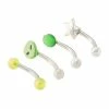 Cheapest 🔥 Multi-Pack Green Alien Curved Barbells 4 Pack - 16 Gauge 🔔