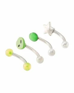 Cheapest π₯ Multi-Pack Green Alien Curved Barbells 4 Pack - 16 Gauge π