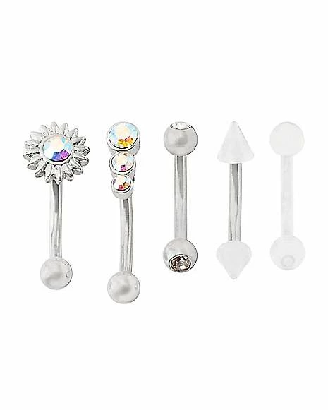 Outlet π Multi-Pack CZ Sun Curved Barbells 5 Pack - 16 Gauge π 4 Outlet π Multi-Pack CZ Sun Curved Barbells 5 Pack - 16 Gauge π - Image 2