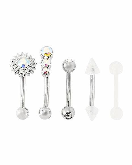 Outlet π Multi-Pack CZ Sun Curved Barbells 5 Pack - 16 Gauge π 5 Outlet π Multi-Pack CZ Sun Curved Barbells 5 Pack - 16 Gauge π - Image 3