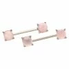 Deals 🥰 Rose Quartz Nipple Barbells - 14 Gauge 🌟