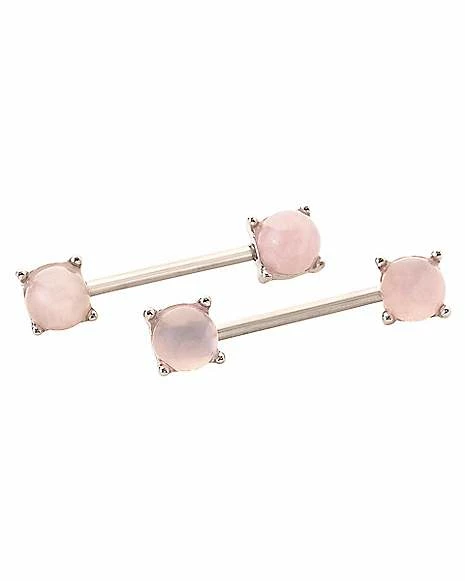 Deals π₯° Rose Quartz Nipple Barbells - 14 Gauge π 3 Deals π₯° Rose Quartz Nipple Barbells - 14 Gauge π