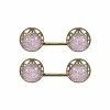 Top 10 💯 CZ Pink Gem Goldtone Nipple Barbells - 14 Gauge ⭐ -Playboy Shop 03949138 a