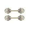 Buy βοΈ Opal-Effect and Pearl-Effect Triangle Goldtone Nipple Barbells - 14 Gauge π 2 Buy βοΈ Opal-Effect and Pearl-Effect Triangle Goldtone Nipple Barbells - 14 Gauge π -Playboy Shop 03949195 a