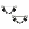 Outlet 🧨 Black Rose Half Nipple Shields - 14 Gauge 🎁 -Playboy Shop 03949302 a
