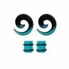 Cheap 🎉 Multi-Pack Teal and Black Ombre Spirals and Plugs - 2 Pair 👍 -Playboy Shop 03949591 a
