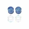Budget 🛒 Multi-Pack Blue Glitter Plugs and Clear Tunnels - 2 Pair ✨ -Playboy Shop 03950813 a