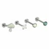 Wholesale 😀 Multi-Pack CZ Mushroom Labrets 4 Pack - 16 Gauge 😀 -Playboy Shop 03950920 a