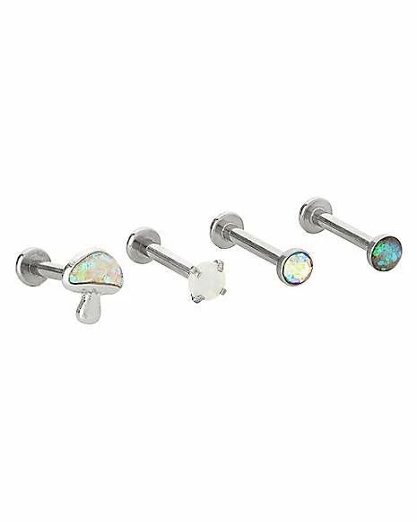 Wholesale π Multi-Pack CZ Mushroom Labrets 4 Pack - 16 Gauge π 3 Wholesale π Multi-Pack CZ Mushroom Labrets 4 Pack - 16 Gauge π