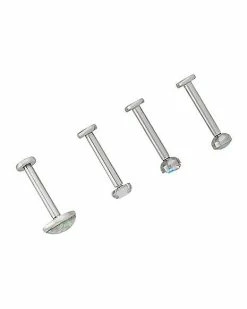 Wholesale π Multi-Pack CZ Mushroom Labrets 4 Pack - 16 Gauge π 5 Wholesale π Multi-Pack CZ Mushroom Labrets 4 Pack - 16 Gauge π -Playboy Shop 03950920 b