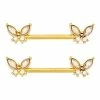Budget β¨ CZ Goldplated Butterfly Nipple Barbells - 14 Gauge π₯ 1 Budget β¨ CZ Goldplated Butterfly Nipple Barbells - 14 Gauge π₯ -Playboy Shop 03951282 a