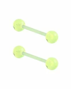 Cheap 😀 Glow in the Dark Bioflex Acrylic Nipple Barbells - 14 Gauge 😍
