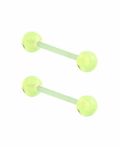 Cheap π Glow in the Dark Bioflex Acrylic Nipple Barbells - 14 Gauge π 3 Cheap π Glow in the Dark Bioflex Acrylic Nipple Barbells - 14 Gauge π