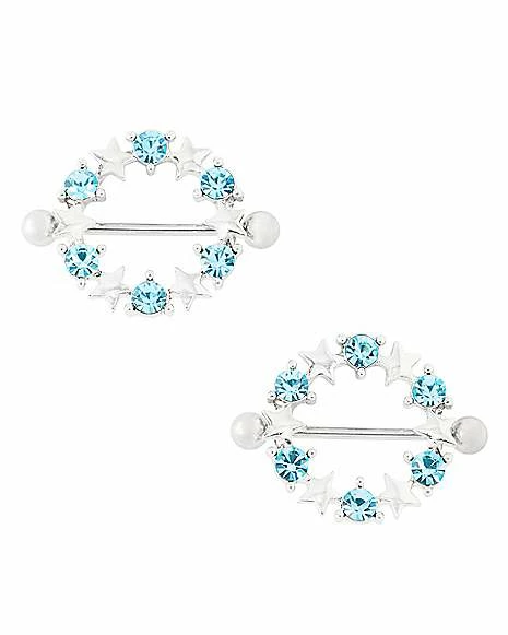 Discount β CZ Teal Star Nipple Shields - 14 Gauge π₯ 3 Discount β CZ Teal Star Nipple Shields - 14 Gauge π₯