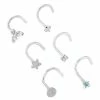 Cheap ✨ Multi-Pack CZ Star Screw Nose Rings 6 Pack - 20 Gauge 😀 -Playboy Shop 03953122 a